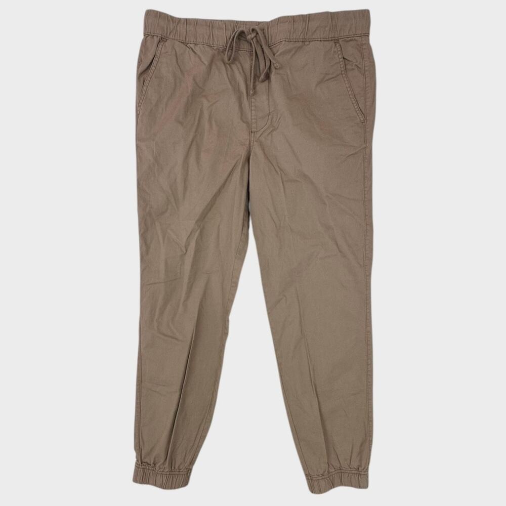 Sonoma Mens Large Tall LT Tan Khaki Jogger Pants Cotton Blend Drawstring